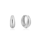Silver Luxe Huggie Hoop Earrings (E024-03H)