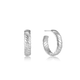 Silver Smooth Twist Hoop Stud Earrings (E038-03H)