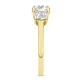 3.00cttw Lab Grown Three Stone Round Engagement Ring- 14KY
