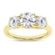 3.00cttw Lab Grown Three Stone Round Engagement Ring- 14KY