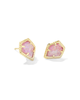 Framed Tessa Stud Earrings in Luster Rose Pink Opal- Gold Tone