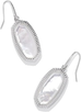 Dani Ridge Frame Drop Earrings in Ivory MOP- Rhodium