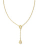 Camry Y Necklace in Golden Abalone- Gold Tone