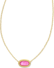 Elisa Ridge Frame Pendant Necklace in Azalea Illusion- Gold Tone