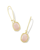 Daphne Wire Drop Earrings in Rose Quartz- Gold Tone