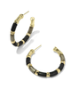 Gigi Hoop Earrings in Black Mix- Gold Tone