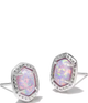 Daphne Framed Stud Earrings in Lilac Opal- Rhodium Tone