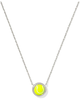 Tennis Short Pendant Necklace in Chartreuse Magnesite- Rhodium