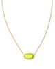 Elisa Color Burst Frame Necklace in Chartreuse Magnesite- Gold Tone
