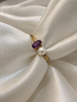 Two Stone Pearl and Amethyst Ring- 10KY