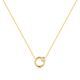 Gold Hoop Freshwater Pearl Necklace (N058-03G)