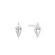 Silver Triangle CZ Geometric Stud Earrings (E059-04H)