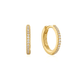 Gold Classic Pave Huggie Earrings (E060-02G)