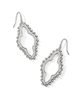 Abbie Beaded Open Frame Earrings in Rhodium Tone Metal