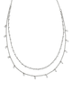 Eve Multi Strand Necklace in White Mix- Rhodium Tone