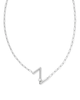 Pearl Letter "Z" Pendant Necklace in White Pearl- Rhodium Tone