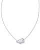 Cheer Short Pendant Necklace in White MOP- Rhodium Tone
