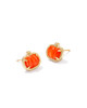 Pumpkin Stud Earrings in Orange MOP- Gold Tone