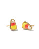 Candy Corn Stud Earrings in Candy Corn Magnesite- Gold Tone