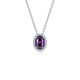 Simulated Amethyst Necklace with Halo 