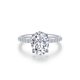 Oval Solitaire Engagement Ring with Accent Stones