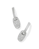 Bailey Pave Huggie Earrings in White Crystal- Rhodium Tone