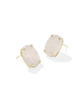 Daphne Large Stud Earrings in Iridescent Drusy- Gold Tone