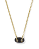 Bailey Pave Pendant Necklace in Black Crystal- Gold Tone