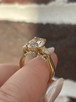 3.65cttw Lab Grown Oval and Pear Three Stone Engagement Ring- 14KY