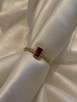 Ruby and Diamond Stackable Ring- 14KY