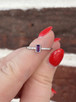 Amethyst and Diamond Stackable Ring - 14KW