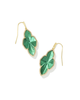 Abbie Pave Frame Drop Earring in Green Illusion- Gold Tone