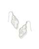 Abbie Pave Frame Drop Earring in Ivory MOP- Rhodium Tone