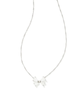 Blair Bow Small Pendant Necklace in Iridescent Drusy- Rhodium Tone