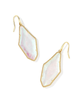 Evelyn Drop Earrings in Dichroic Glass- Gold Tone