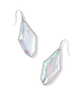 Evelyn Drop Earrings in Dichroic Glass- Rhodium Tone 