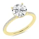 3.28cttw Lab Grown Round Engagement Ring- 14KY
