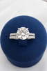 2.03cttw Lab Grown Round Brilliant Engagement Ring with Matching Diamond Band- 14KW