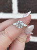 3.60cttw Lab Grown Round Brilliant with Baguette Side Stones Engagement Ring- 14KW