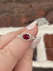 .58cttw Ruby and Diamond Halo Split Shank Ring- 14KY