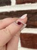 .26cttw Bypass Diamond and Ruby Ring- 14KW