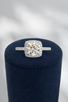 1.25cttw Lab Grown Round Brilliant with Cushion Halo Engagement Ring- 14KW