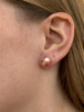  Golden Freshwater Pearl Softball Studs -  Sterling Silver