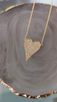 .44cttw Pave Diamond Heart Pendant Necklace- 14KY