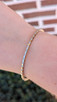 .52cttw Round Diamond Alternating Gold Bar Bracelet- 14KY