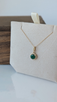 .11cttw Emerald and Diamond Pendant Necklace- 14KY