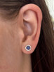 .14cttw Tanzanite and Diamond Halo Stud Earrings- 14KW