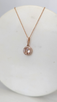 .11cttw Morganite and Diamond Pendant Necklace- 14KR