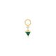 Gold-Sparkle Drop Green Earring Charm