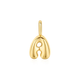 Gold Tone Bubble Letter "A" Necklace/Bracelet Charm (NC060-16G)
